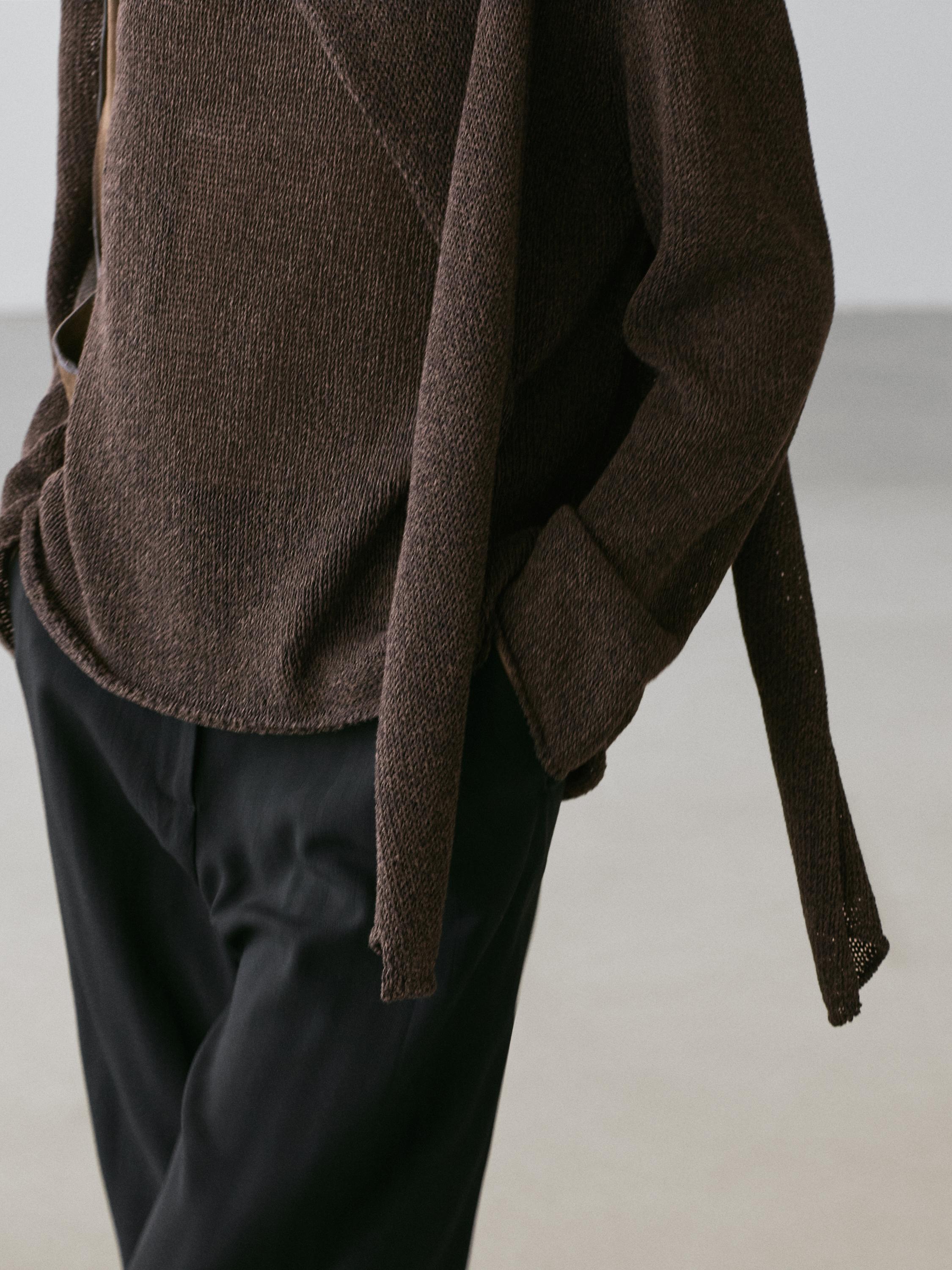 Cape pull en maille de coton mélangé